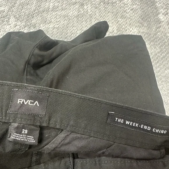 RVCA Men's 29 The Weekend Stretch Chino Short Shorts Black Casual 9in Inseam - Picture 7 of 9